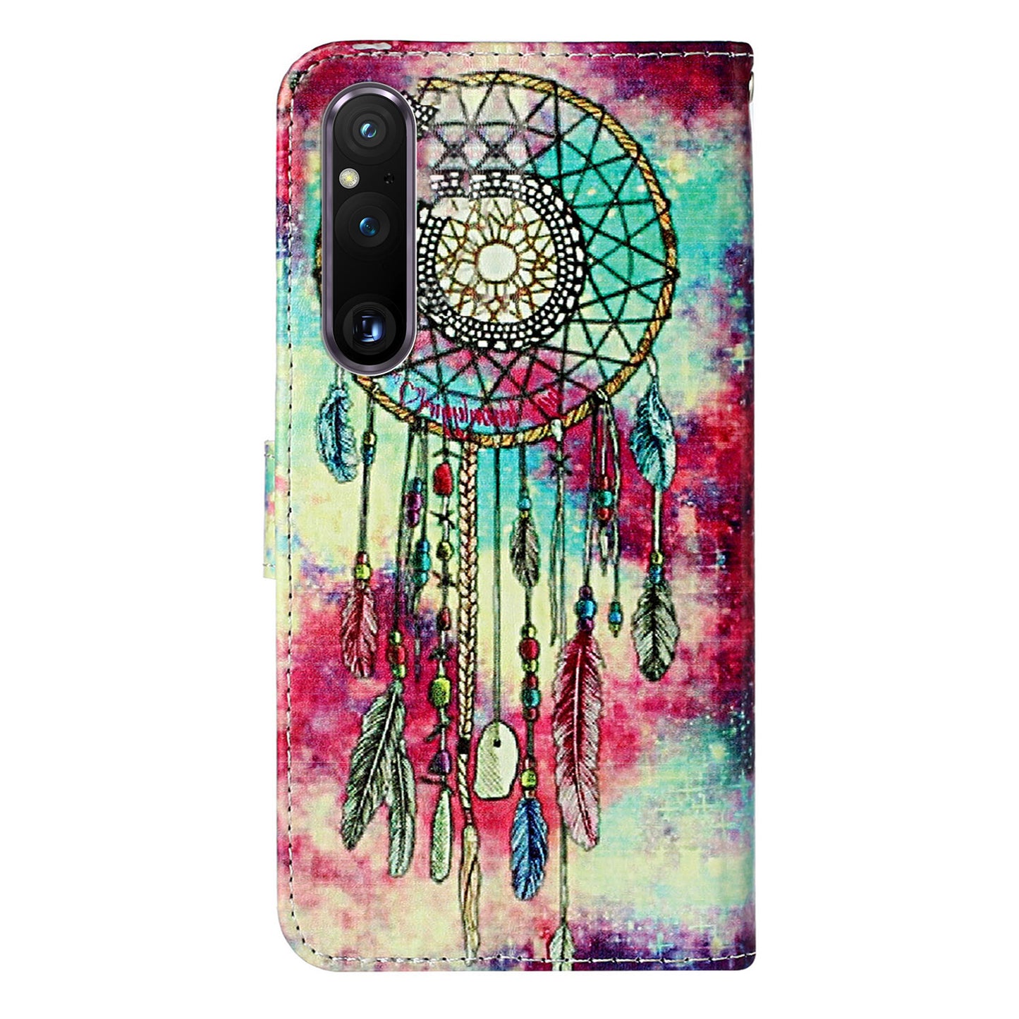 Pattern Printing Phone Case for Sony Xperia 1 V Anti-Fall Wallet Leather Cover with Stand