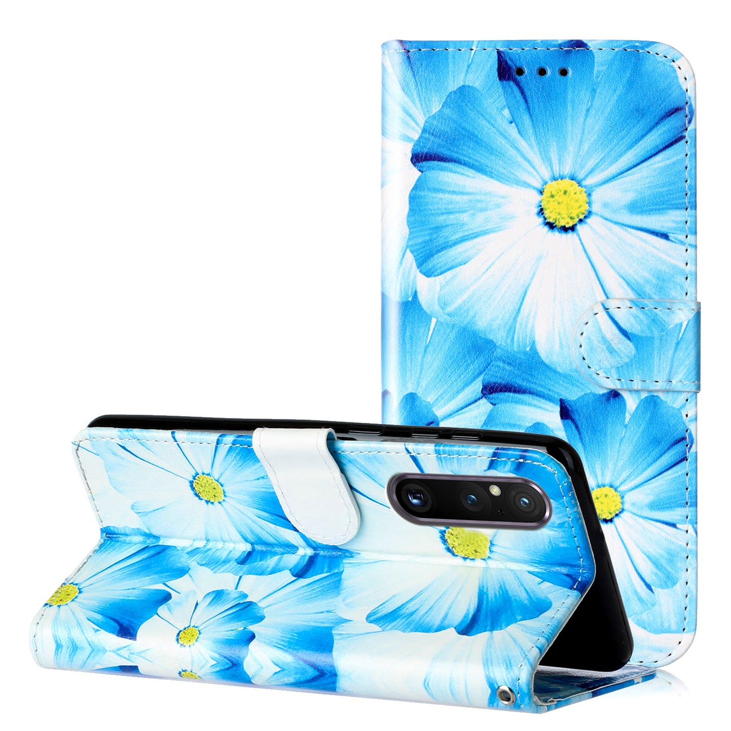 Pattern Printing Phone Case for Sony Xperia 1 V Anti-Fall Wallet Leather Cover with Stand
