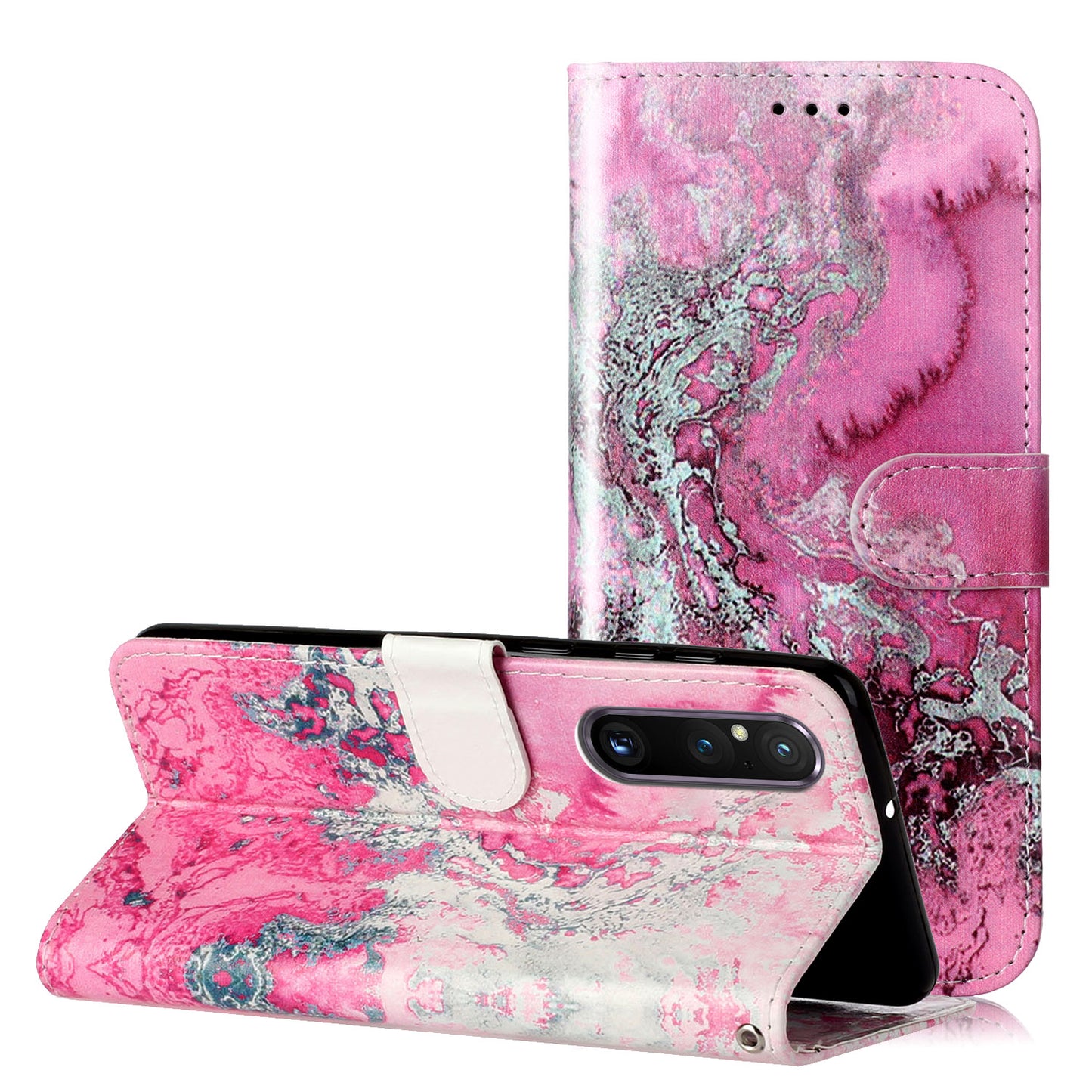 Pattern Printing Phone Case for Sony Xperia 1 V Anti-Fall Wallet Leather Cover with Stand