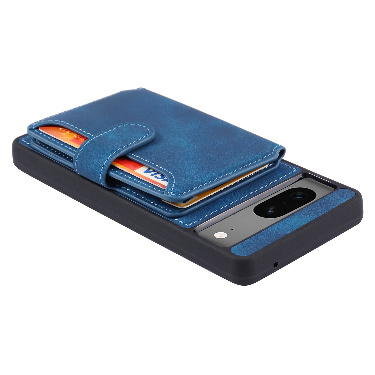 For Google Pixel 6a Leather Coated TPU Phone Case RFID Blocking Wallet Phone Kickstand Cover