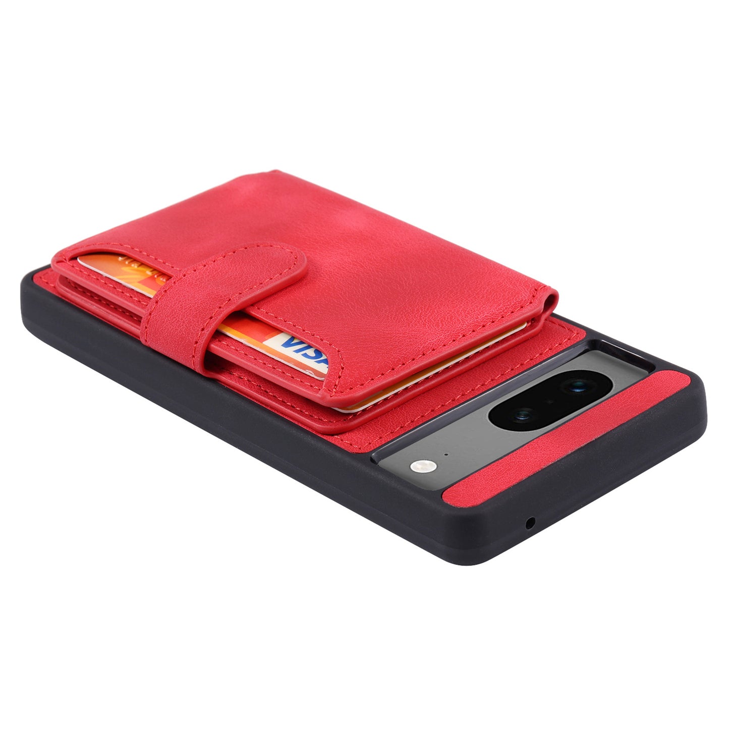 For Google Pixel 6a Leather Coated TPU Phone Case RFID Blocking Wallet Phone Kickstand Cover