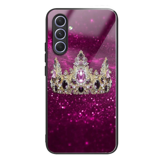 Tempered Glass TPU Case for Samsung Galaxy A54 5G Pattern Printing Shockproof Cover Anti-Drop Phone Case