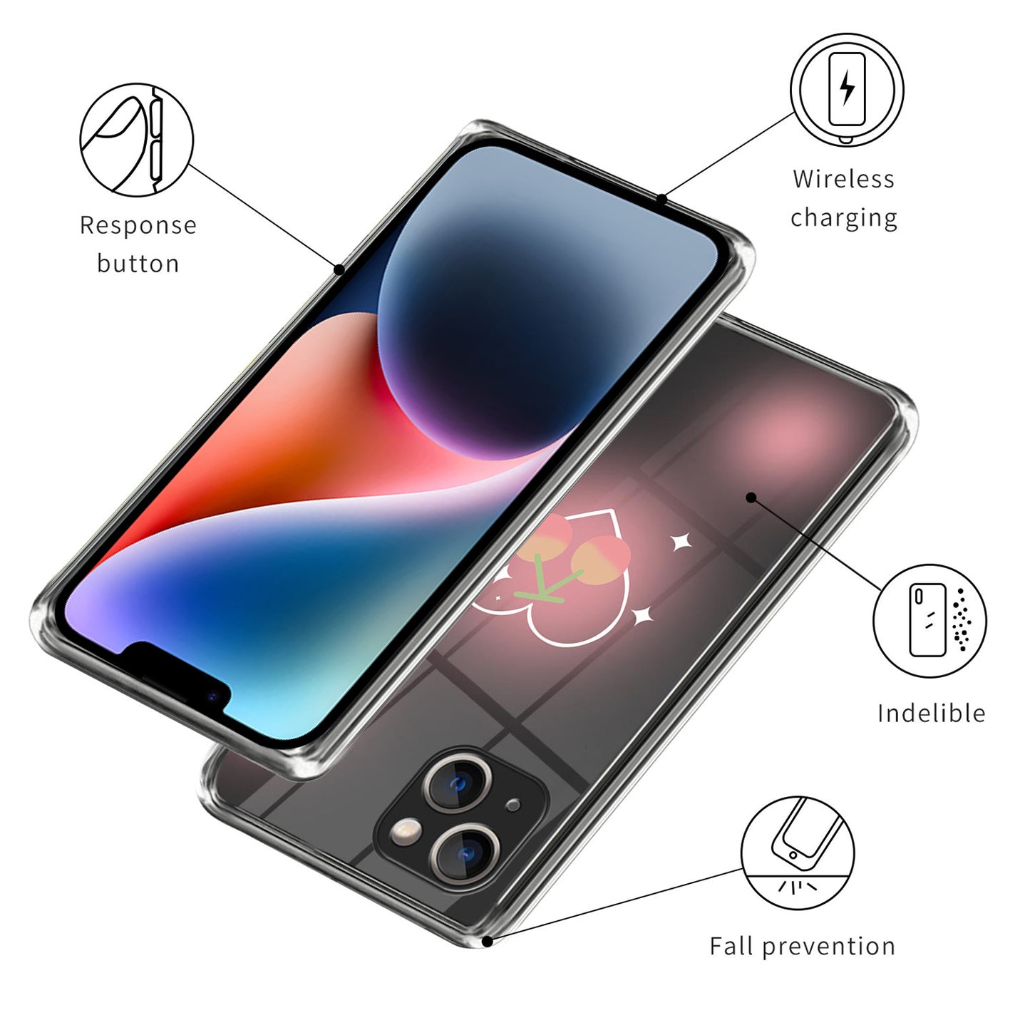 Pattern Printing Phone Case for iPhone 14 , Anti-drop TPU Mobile Phone Cover
