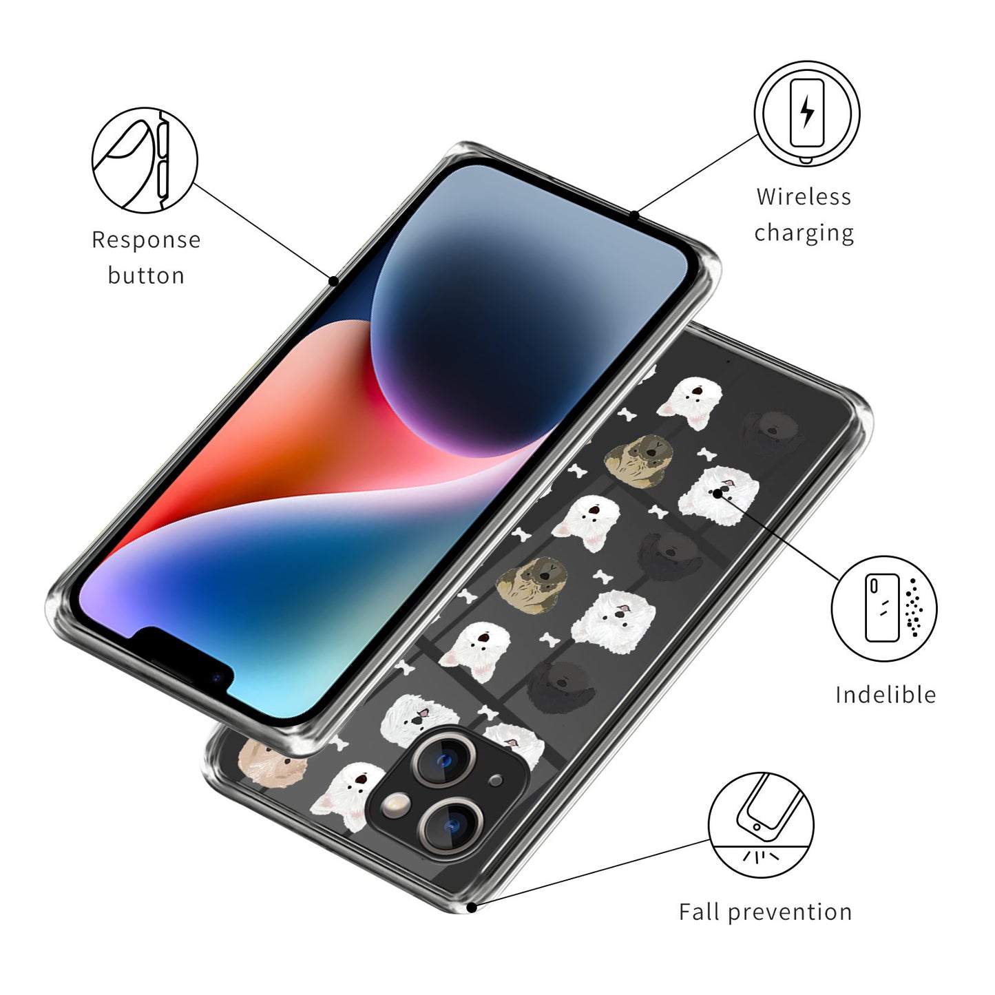 Pattern Printing Phone Case for iPhone 14 , Anti-drop TPU Mobile Phone Cover