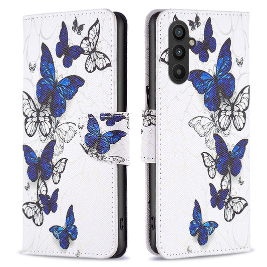 BINFEN COLOR For Samsung Galaxy A24 4G Phone Wallet Case PU Leather Pattern Printing Stand Cover