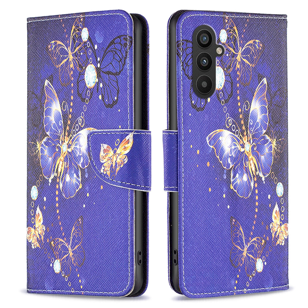 BINFEN COLOR For Samsung Galaxy A24 4G Phone Wallet Case PU Leather Pattern Printing Stand Cover
