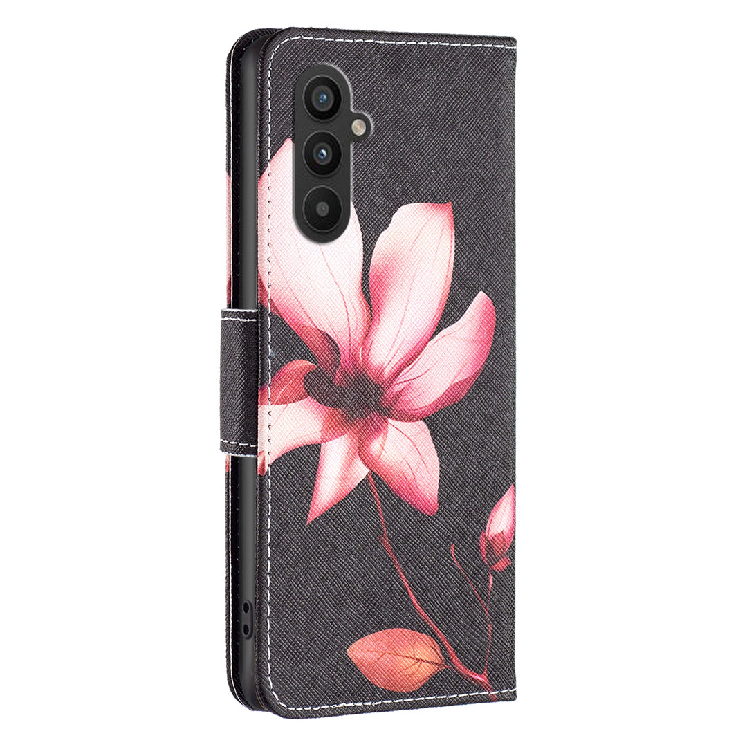 BINFEN COLOR For Samsung Galaxy A24 4G Phone Wallet Case PU Leather Pattern Printing Stand Cover