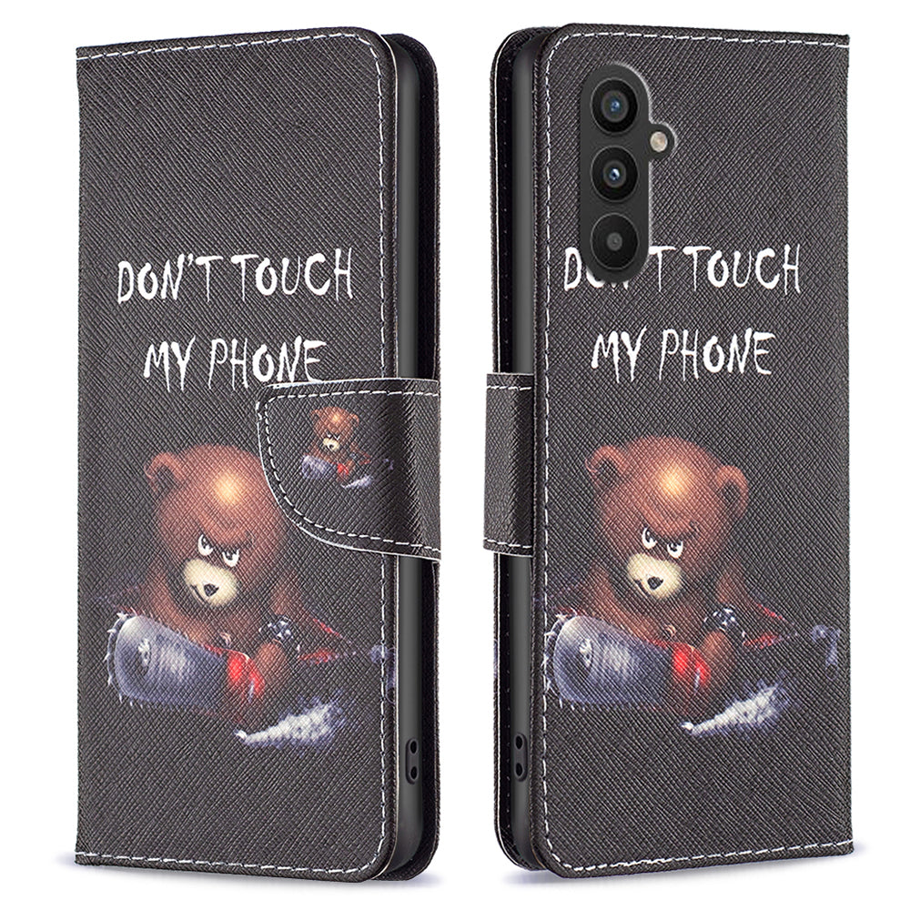 For Samsung Galaxy A24 4G Pattern Printing Anti-drop Phone Case PU Leather Wallet Stand Cover