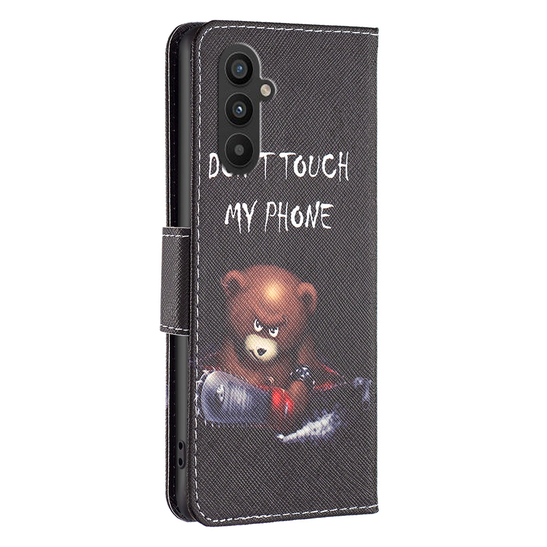 For Samsung Galaxy A24 4G Pattern Printing Anti-drop Phone Case PU Leather Wallet Stand Cover