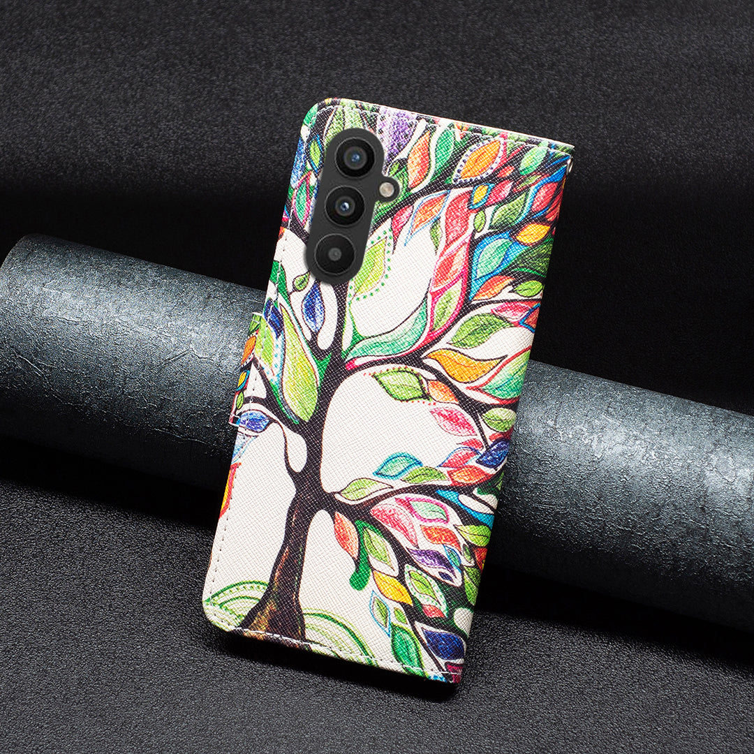 For Samsung Galaxy A24 4G Pattern Printing Anti-drop Phone Case PU Leather Wallet Stand Cover