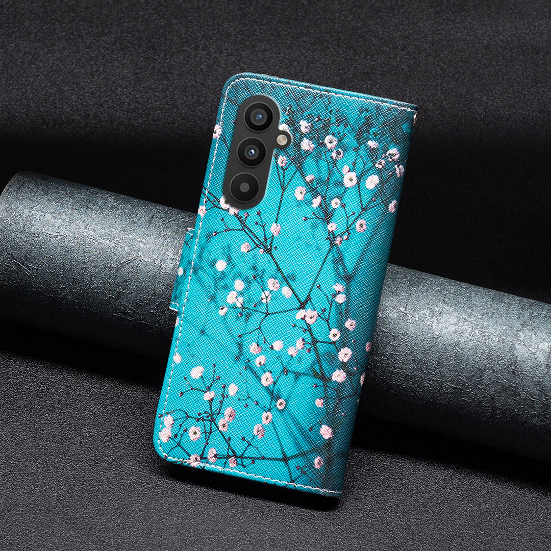 For Samsung Galaxy A24 4G Pattern Printing Anti-drop Phone Case PU Leather Wallet Stand Cover