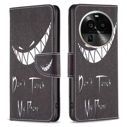 For Oppo Find X6 Pro 5G Pattern Printing PU Leather Wallet Cover Shockproof Stand Phone Case