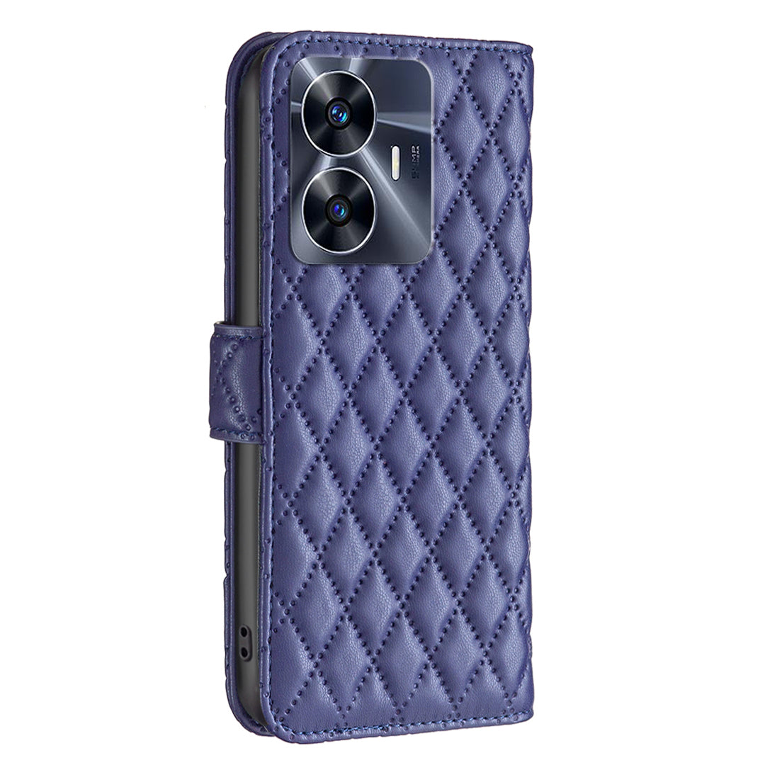 BINFEN COLOR BF Style-14 for Realme C55 Phone Stand Case Wallet PU Leather Phone Cover