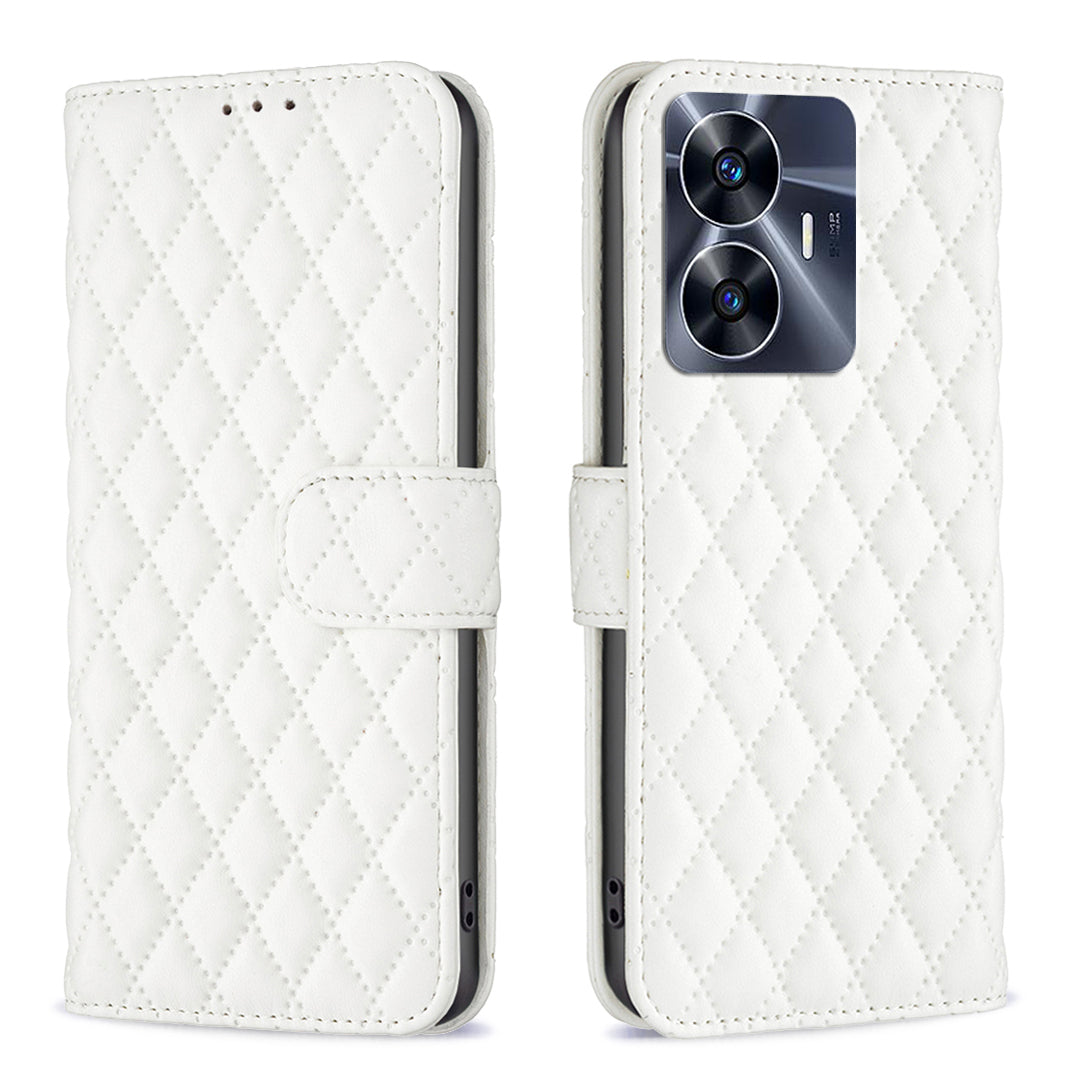 BINFEN COLOR BF Style-14 for Realme C55 Phone Stand Case Wallet PU Leather Phone Cover