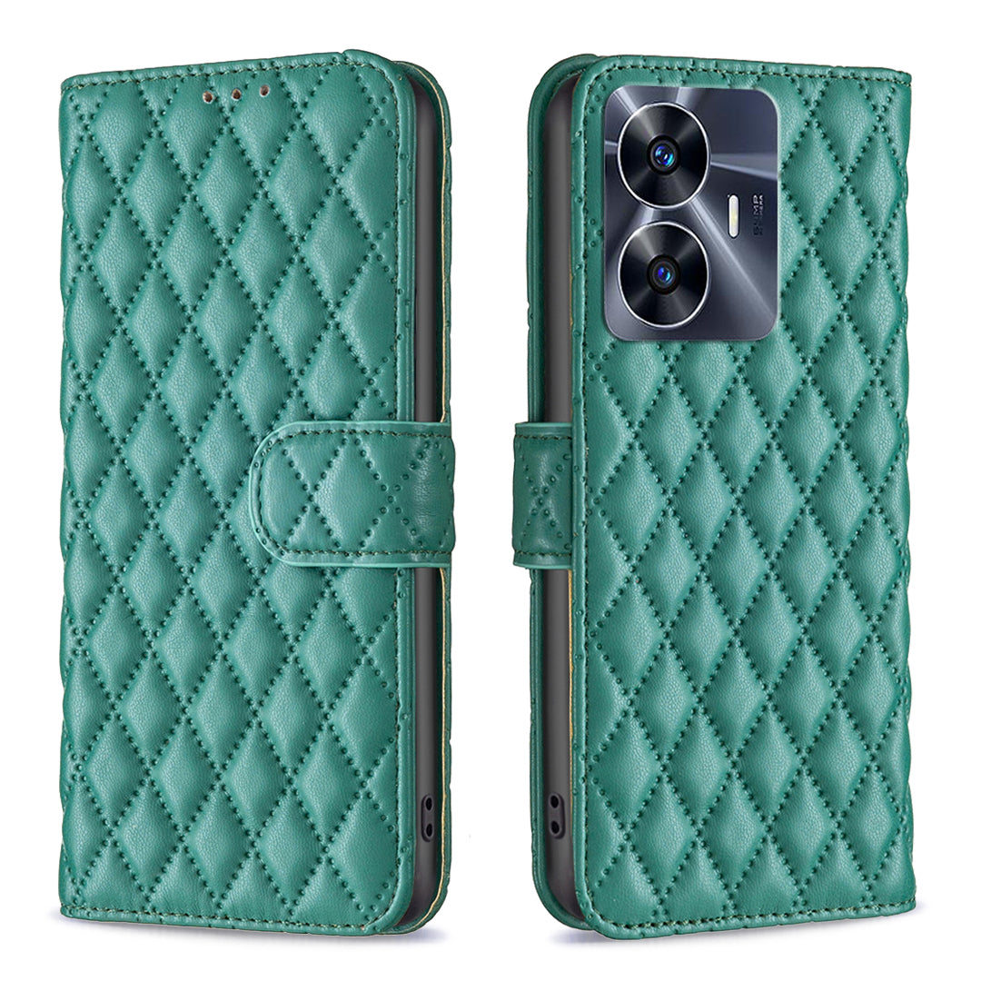 BINFEN COLOR BF Style-14 for Realme C55 Phone Stand Case Wallet PU Leather Phone Cover