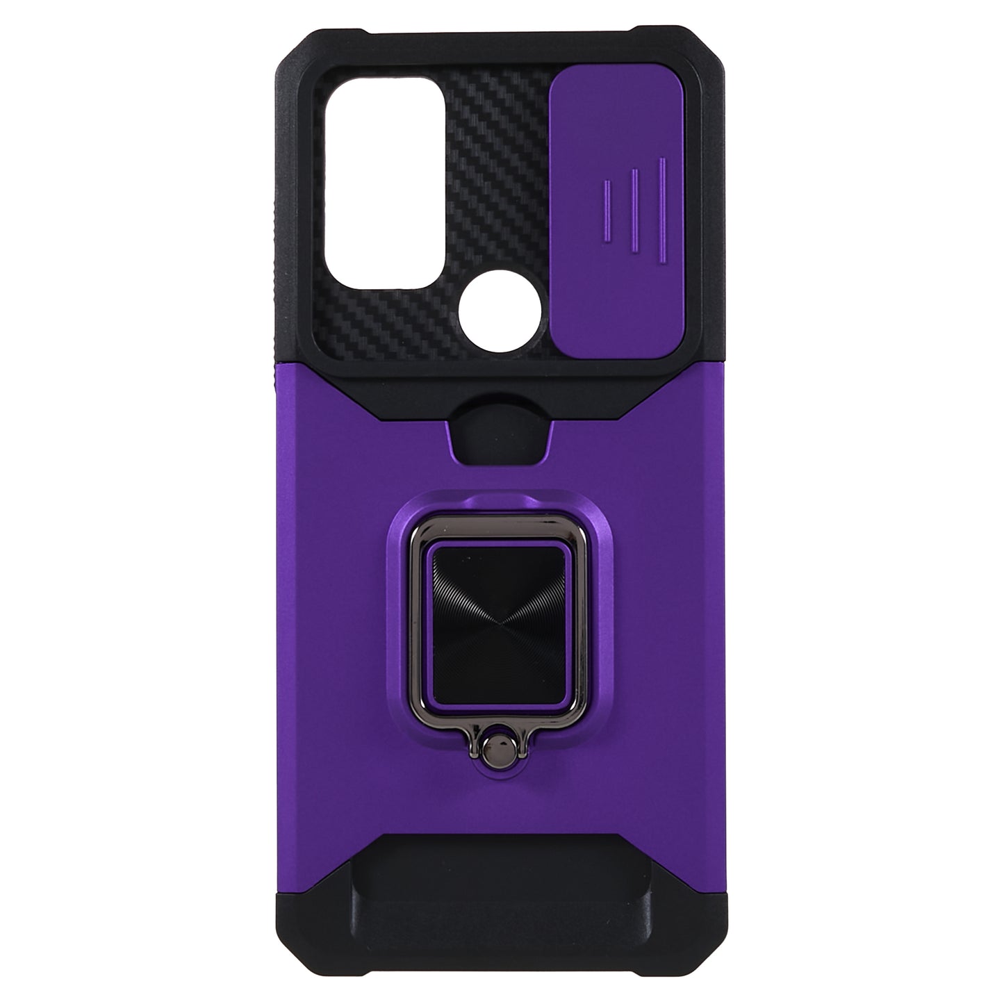 For Motorola Moto G Play (2023) 4G Kickstand Card Holder Phone Case Slide Lens Protection PC+TPU Phone Cover