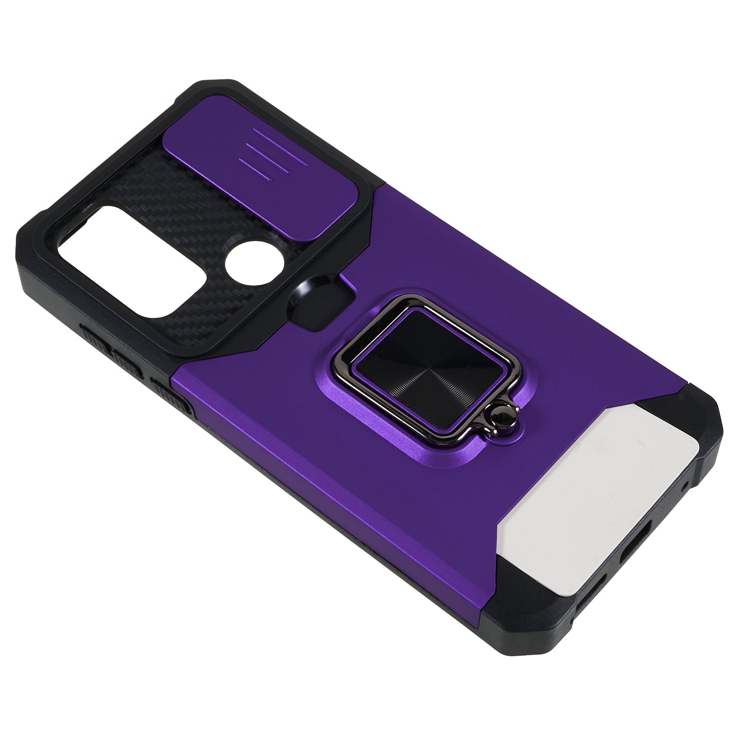 For Motorola Moto G Play (2023) 4G Kickstand Card Holder Phone Case Slide Lens Protection PC+TPU Phone Cover