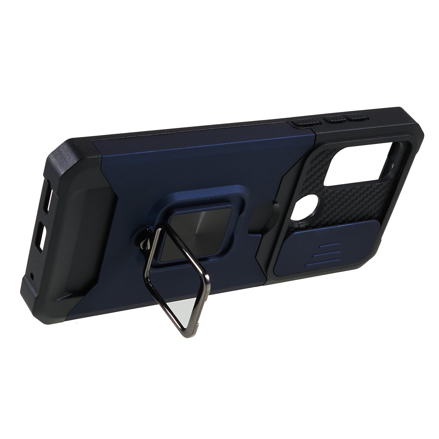 For Motorola Moto G Play (2023) 4G Kickstand Card Holder Phone Case Slide Lens Protection PC+TPU Phone Cover