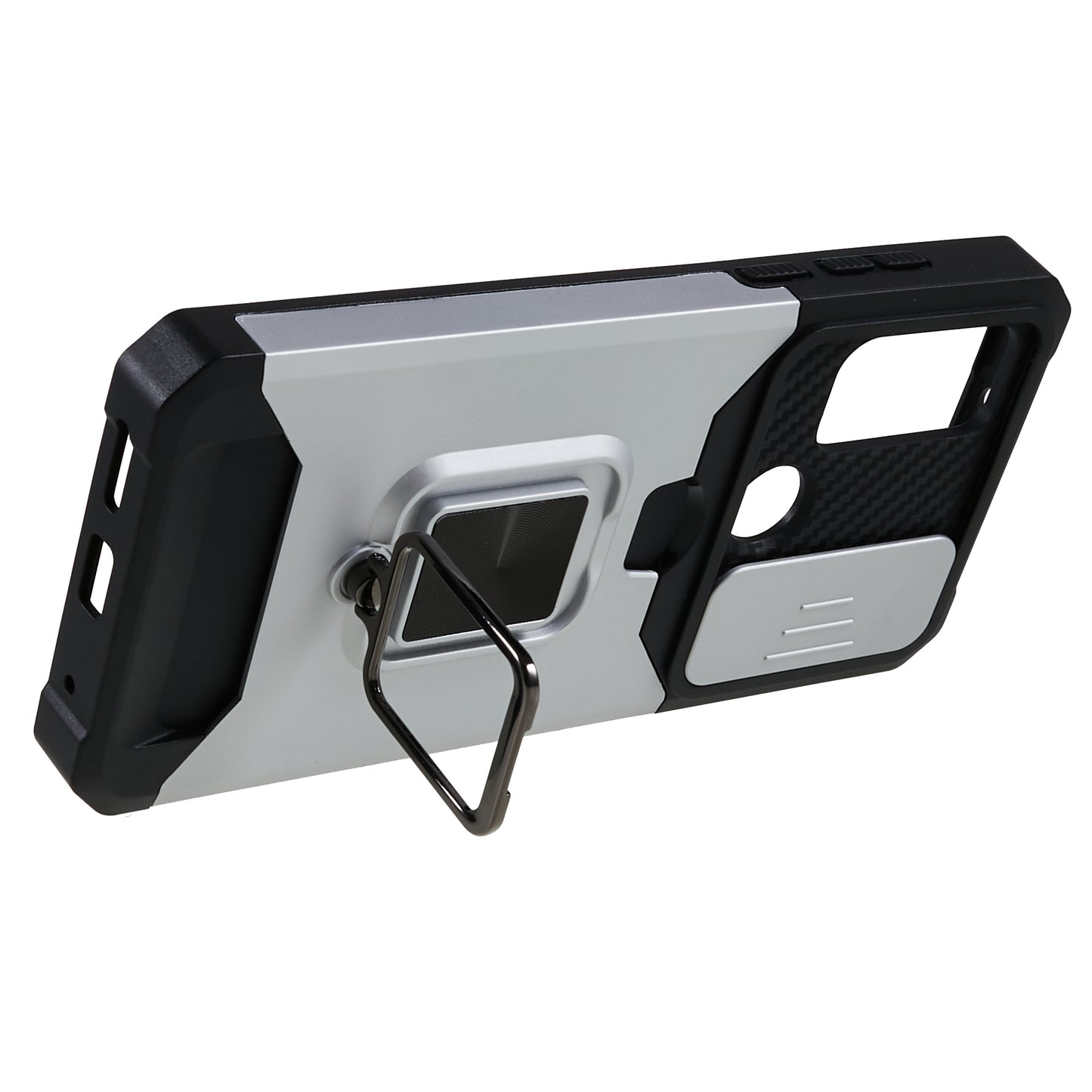 For Motorola Moto G Play (2023) 4G Kickstand Card Holder Phone Case Slide Lens Protection PC+TPU Phone Cover