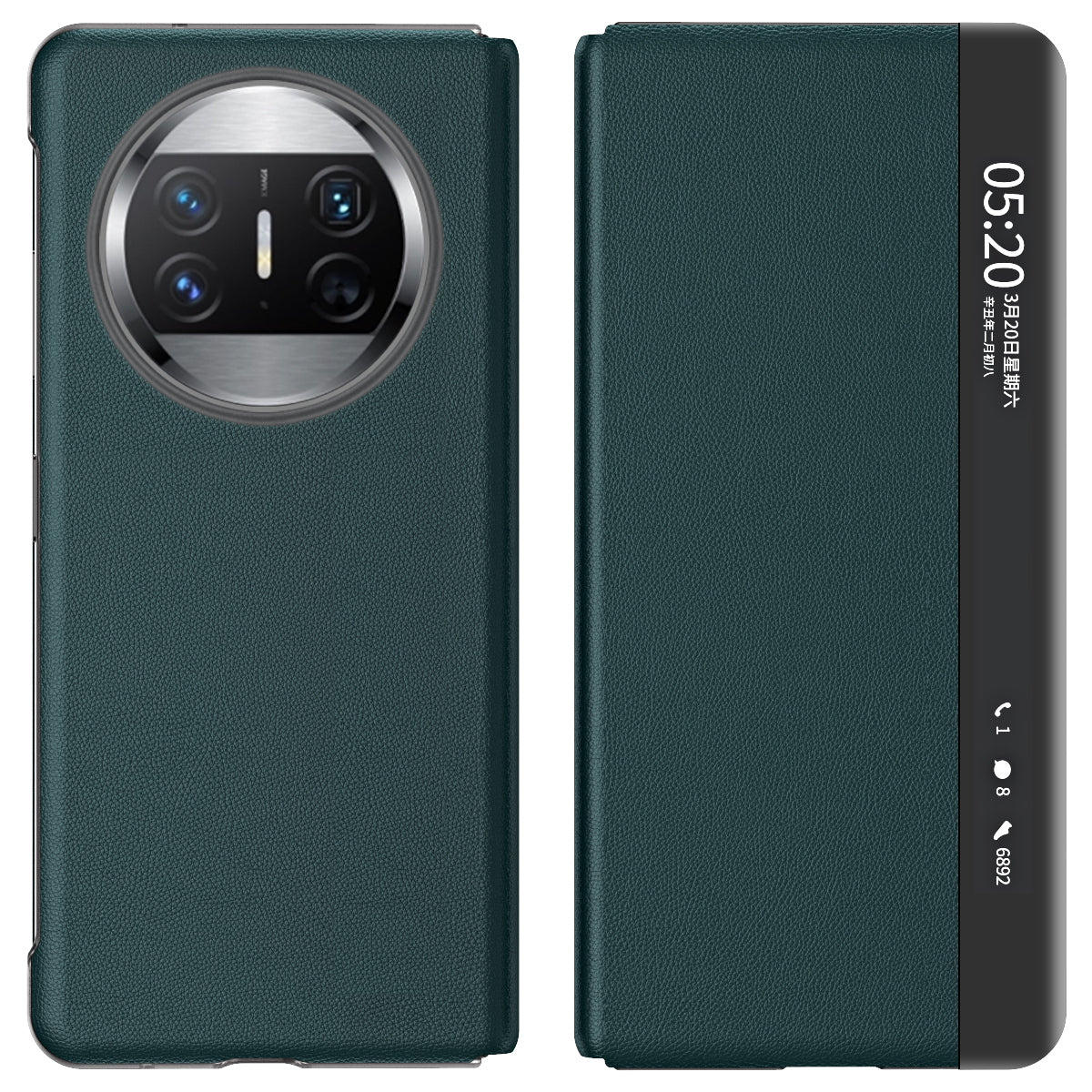 For Huawei Mate X3 5G Magnetic Auto-absorbed View Window PU Leather+PC Phone Case Stand Cover (without Pen Slot)