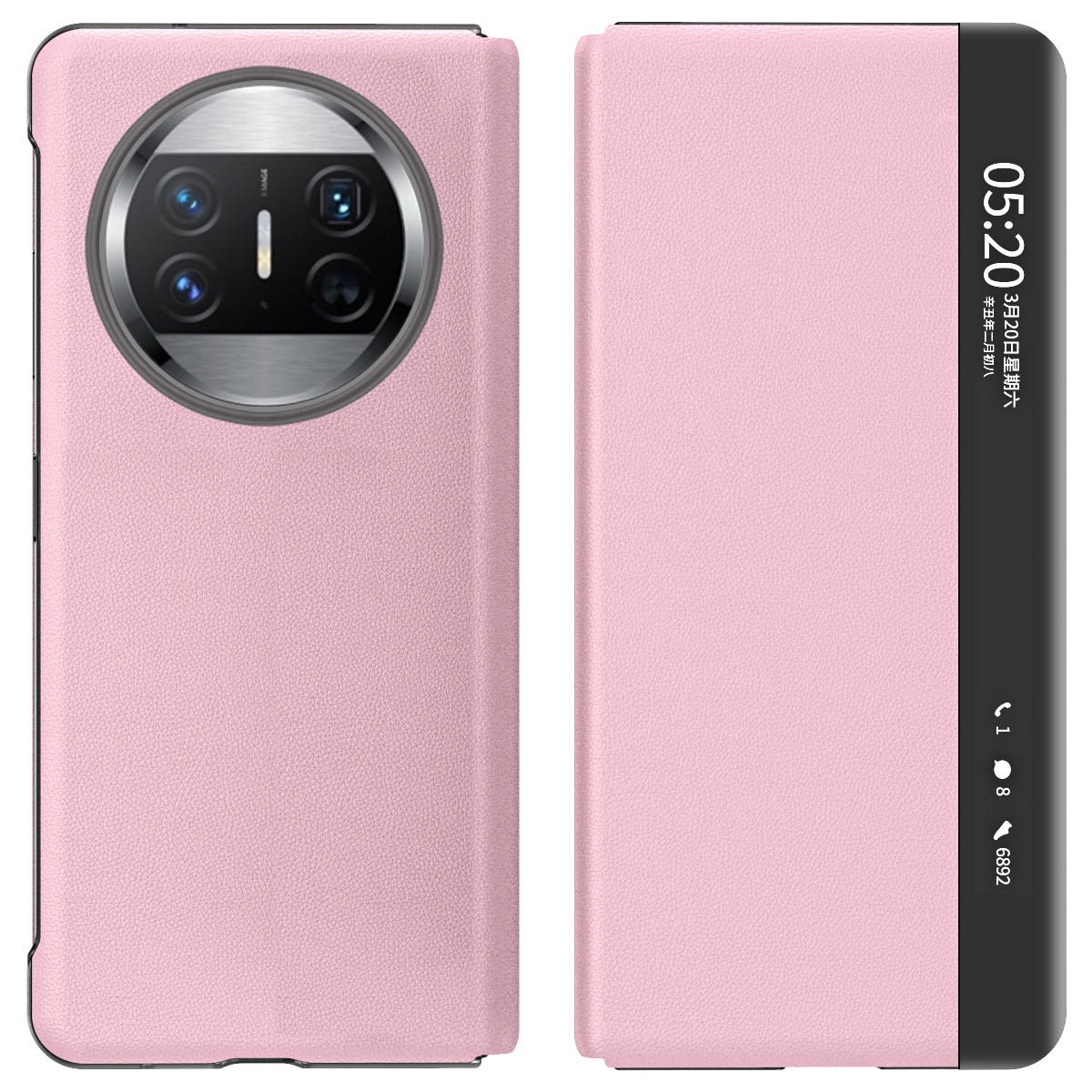 For Huawei Mate X3 5G Magnetic Auto-absorbed View Window PU Leather+PC Phone Case Stand Cover (without Pen Slot)