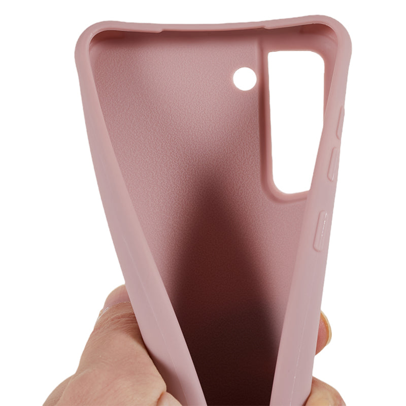 For Samsung Galaxy S21 FE 5G Shockproof Back Cover Flexible TPU Phone Case with Lanyard