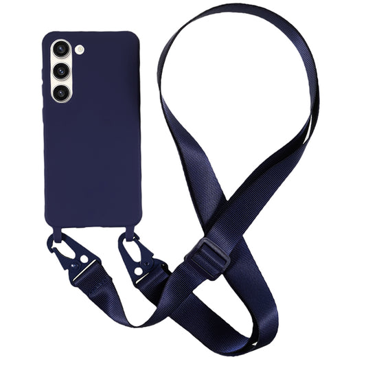 For Samsung Galaxy S23+ Soft TPU Phone Case Matte Finish Smartphone Cover with Wide Lanyard
