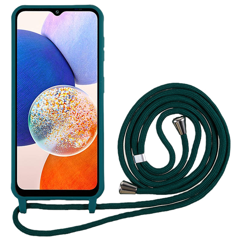 For Samsung Galaxy A14 5G TPU Protective Phone Case Fall-proof Back Cover with Lanyard