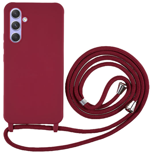 For Samsung Galaxy A54 5G TPU Crossbody Case Shockproof Non-Slip Slim Thin Phone Cover with Lanyard