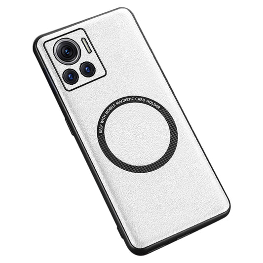 For Motorola Moto X30 Pro 5G / Edge 30 Ultra 5G Magnetic Back Cover Compatible with MagSafe PU Leather+PC+TPU Phone Case