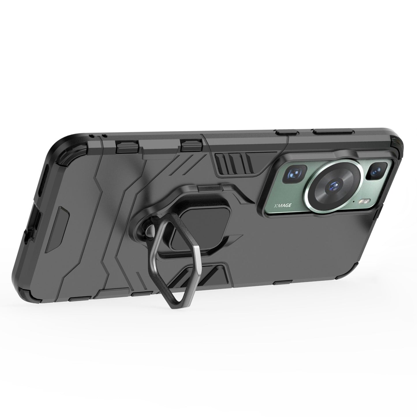 For Huawei P60/P60 Pro Phone Case TPU+PC Shockproof Cover with Ring Holder Kickstand