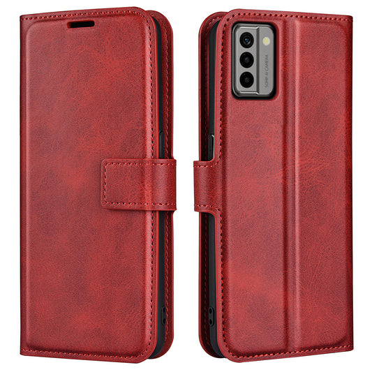 For Nokia G22 4G Leather Wallet Cell Phone Case Square Magnetic Clasp Calf Texture Stand Cover