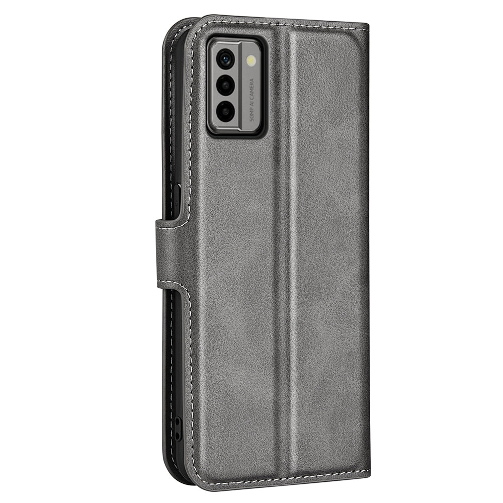 For Nokia G22 4G Leather Wallet Cell Phone Case Square Magnetic Clasp Calf Texture Stand Cover