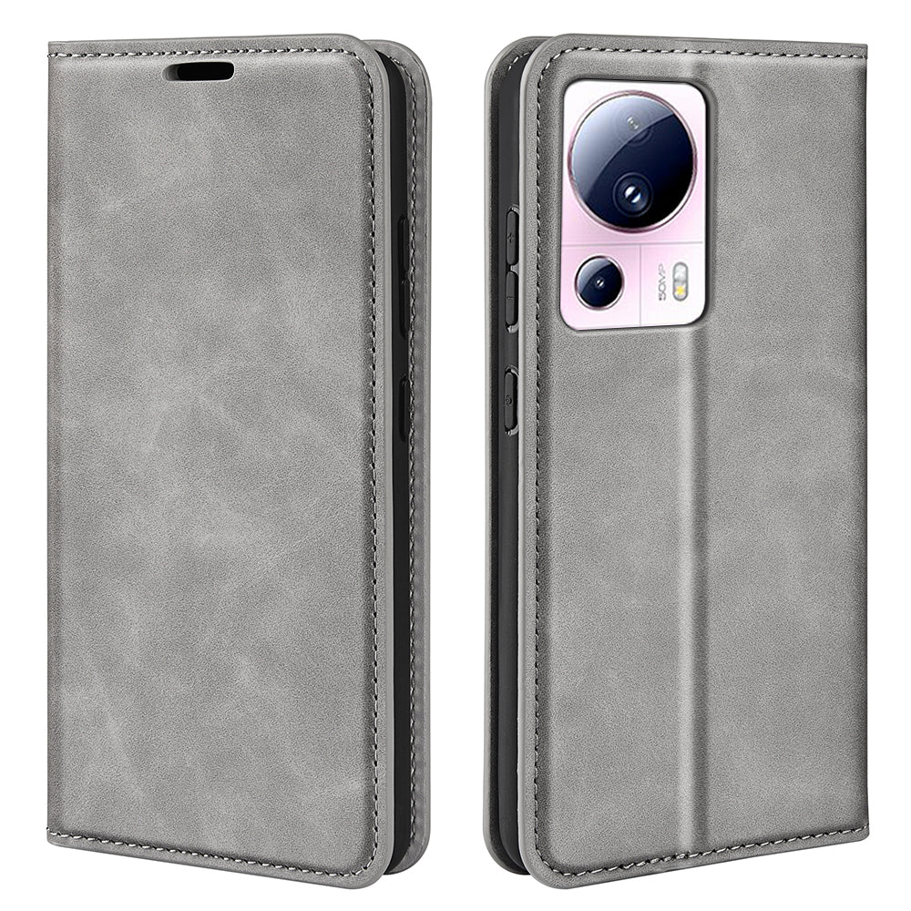 For Xiaomi 13 Lite / Civi 2 5G Skin-touch Leather Wallet Phone Case Flip Stand Protective Cover