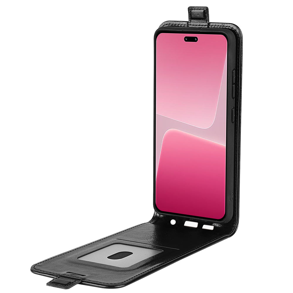 For Xiaomi 13 Lite / Civi 2 5G Card Holder Vertical Flip Phone Case Crazy Horse Texture PU Leather Cover