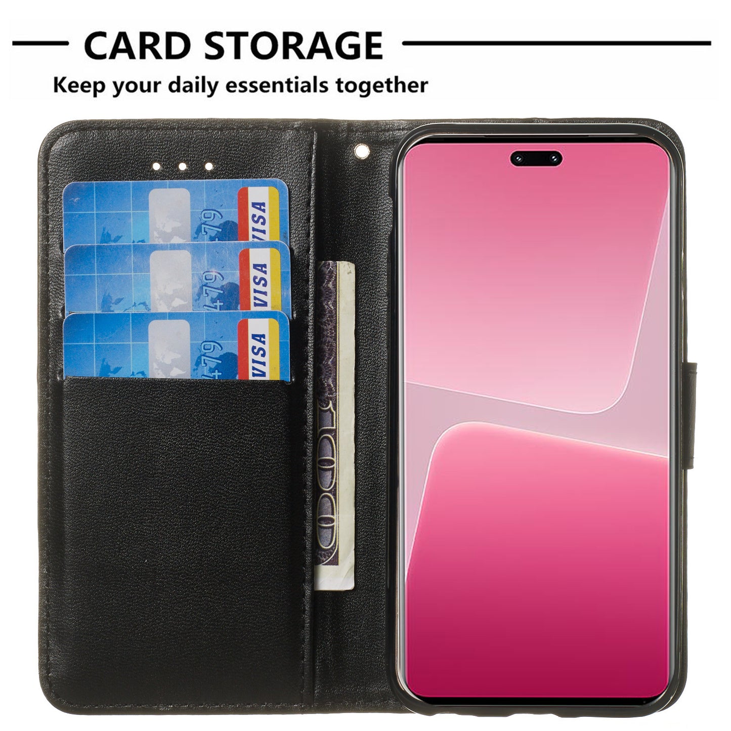 B40 For Xiaomi 13 Lite / Civi 2 5G Solid Color Wallet Stand Cover PU Leather+TPU Cell Phone Case