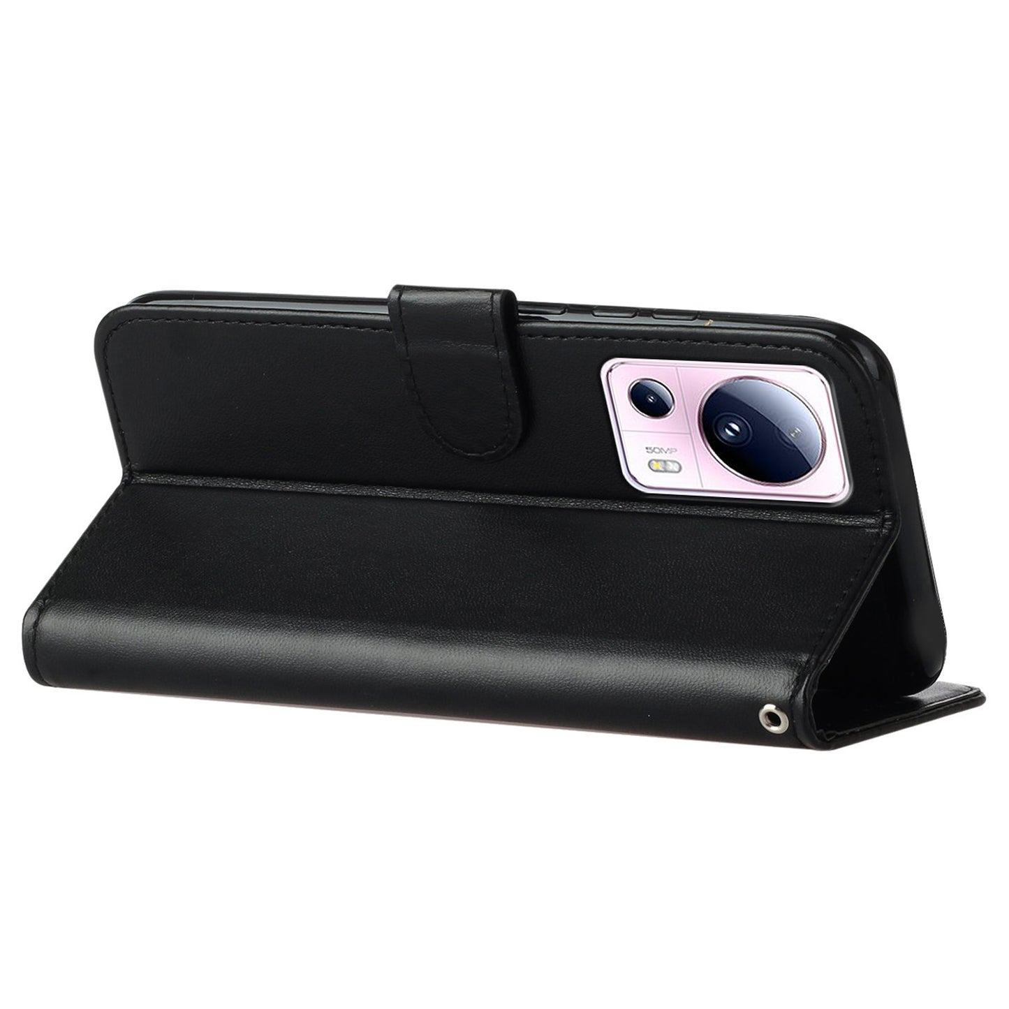 B40 For Xiaomi 13 Lite / Civi 2 5G Solid Color Wallet Stand Cover PU Leather+TPU Cell Phone Case