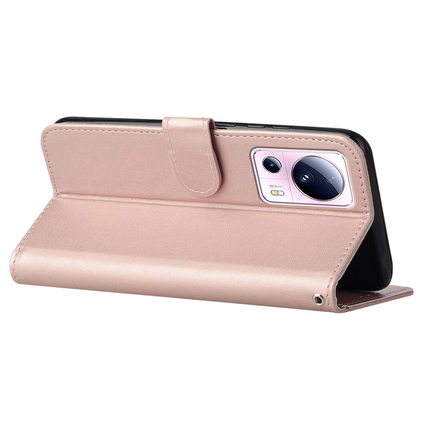 B40 For Xiaomi 13 Lite / Civi 2 5G Solid Color Wallet Stand Cover PU Leather+TPU Cell Phone Case
