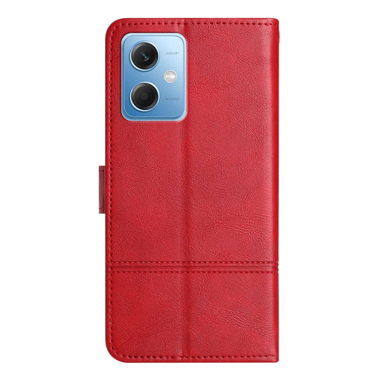 Leather Wallet Case for Xiaomi Redmi Note 12 5G (China) / (India) / (Global) / Poco X5 5G Line Imprinted Cowhide Texture Stand Phone Cover