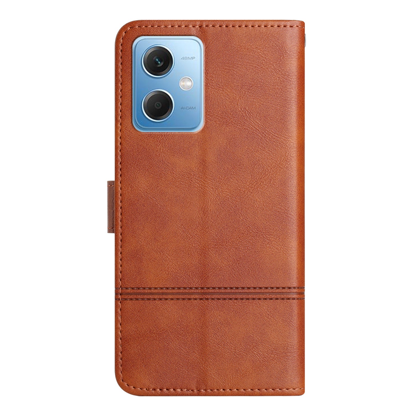 Leather Wallet Case for Xiaomi Redmi Note 12 5G (China) / (India) / (Global) / Poco X5 5G Line Imprinted Cowhide Texture Stand Phone Cover