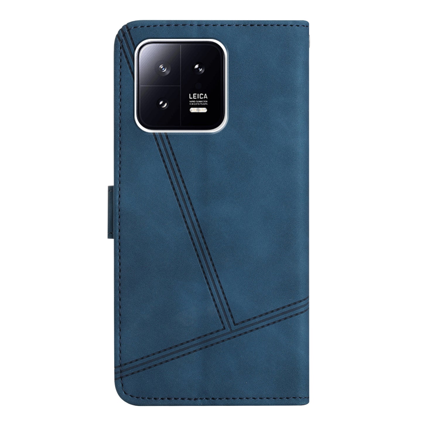 For Xiaomi 13 5G Anti-drop Imprinted Line Cover PU Leather Skin-touch Phone Shell with Wallet Stand