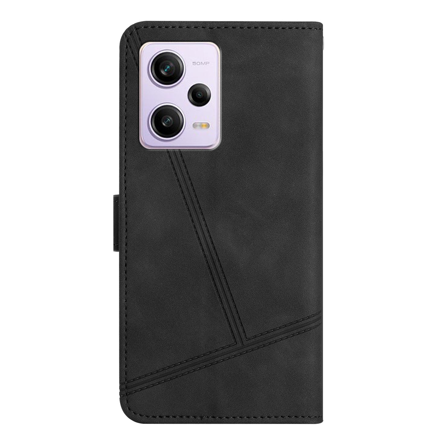 For Xiaomi Redmi Note 12 Pro 5G / Note 12 Pro Speed 5G / Poco X5 Pro 5G Imprinted Line PU Leather Skin-touch Wallet Stand Phone Cover