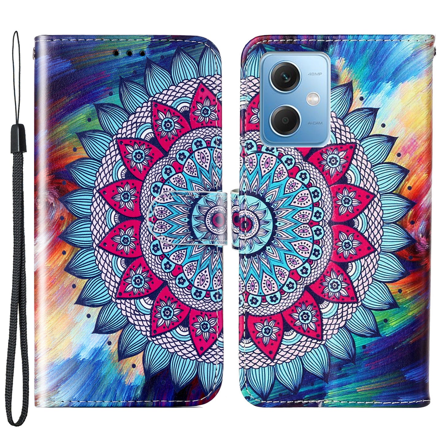 For Xiaomi Redmi Note 12 5G (China) / (India) / (Global) / Poco X5 5G Leather Phone Case Pattern Printing Wallet Stand Cover