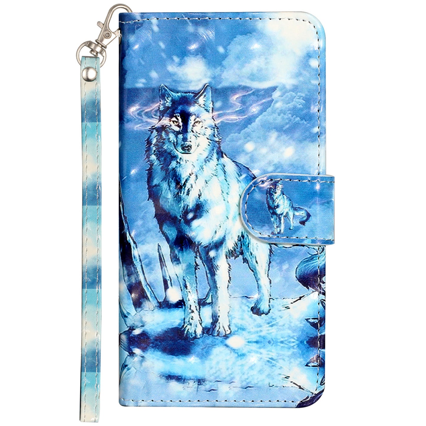 For Sony Xperia 10 V Phone Case 3D Pattern Printing Flip Stand PU Leather Wallet Drop-proof Cover with Strap