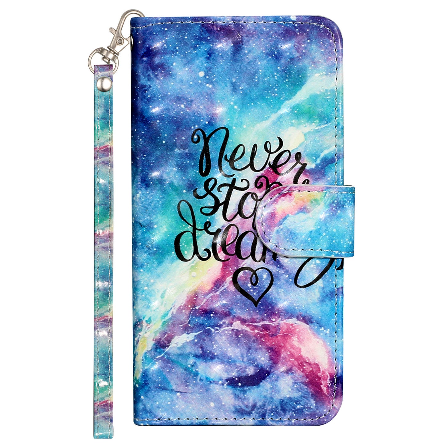 For Sony Xperia 10 V Phone Case 3D Pattern Printing Flip Stand PU Leather Wallet Drop-proof Cover with Strap