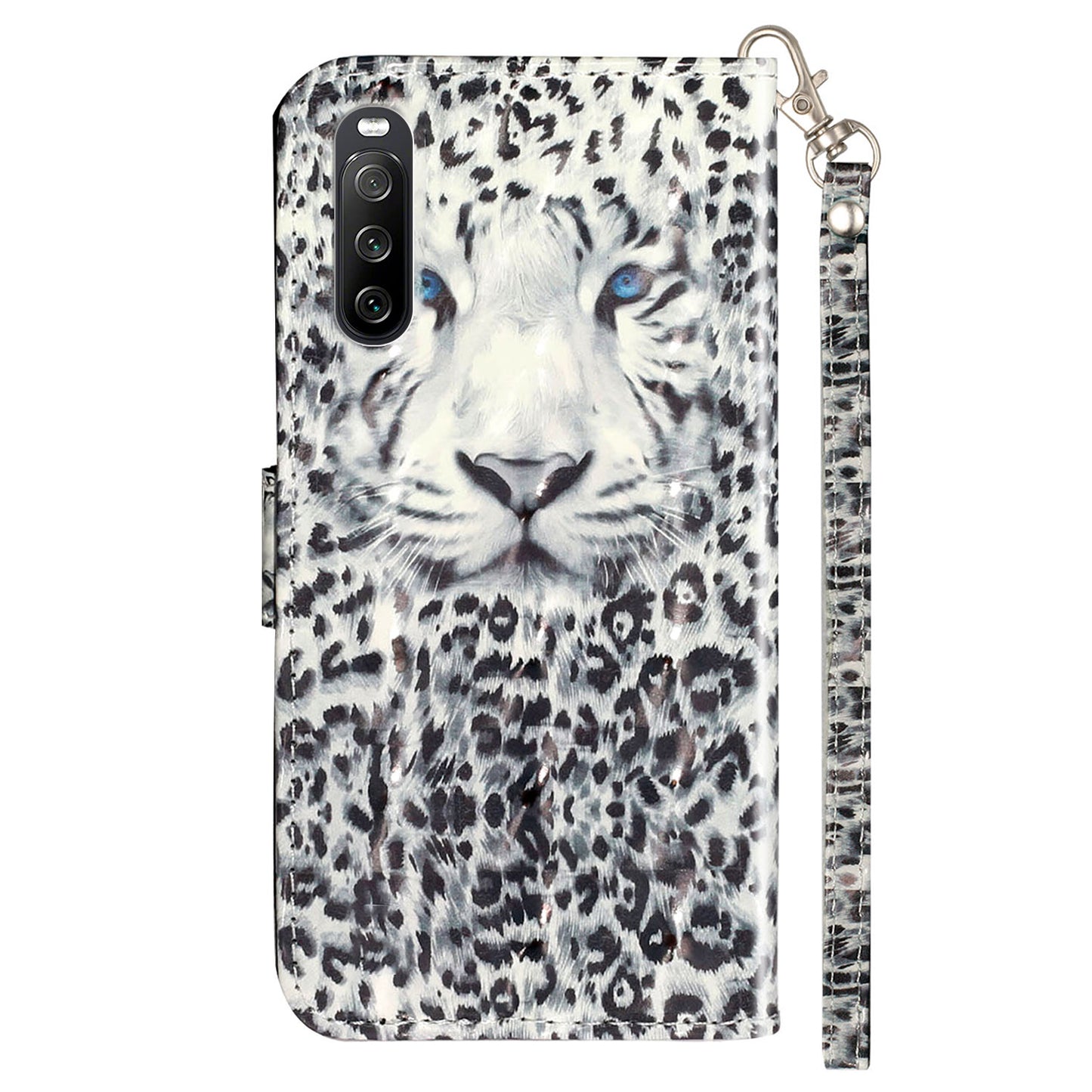 For Sony Xperia 10 V Phone Case 3D Pattern Printing Flip Stand PU Leather Wallet Drop-proof Cover with Strap