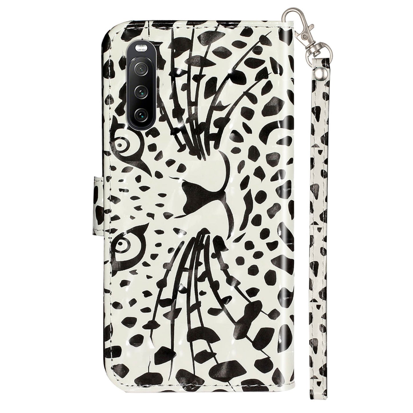 For Sony Xperia 10 V Phone Case 3D Pattern Printing Flip Stand PU Leather Wallet Drop-proof Cover with Strap