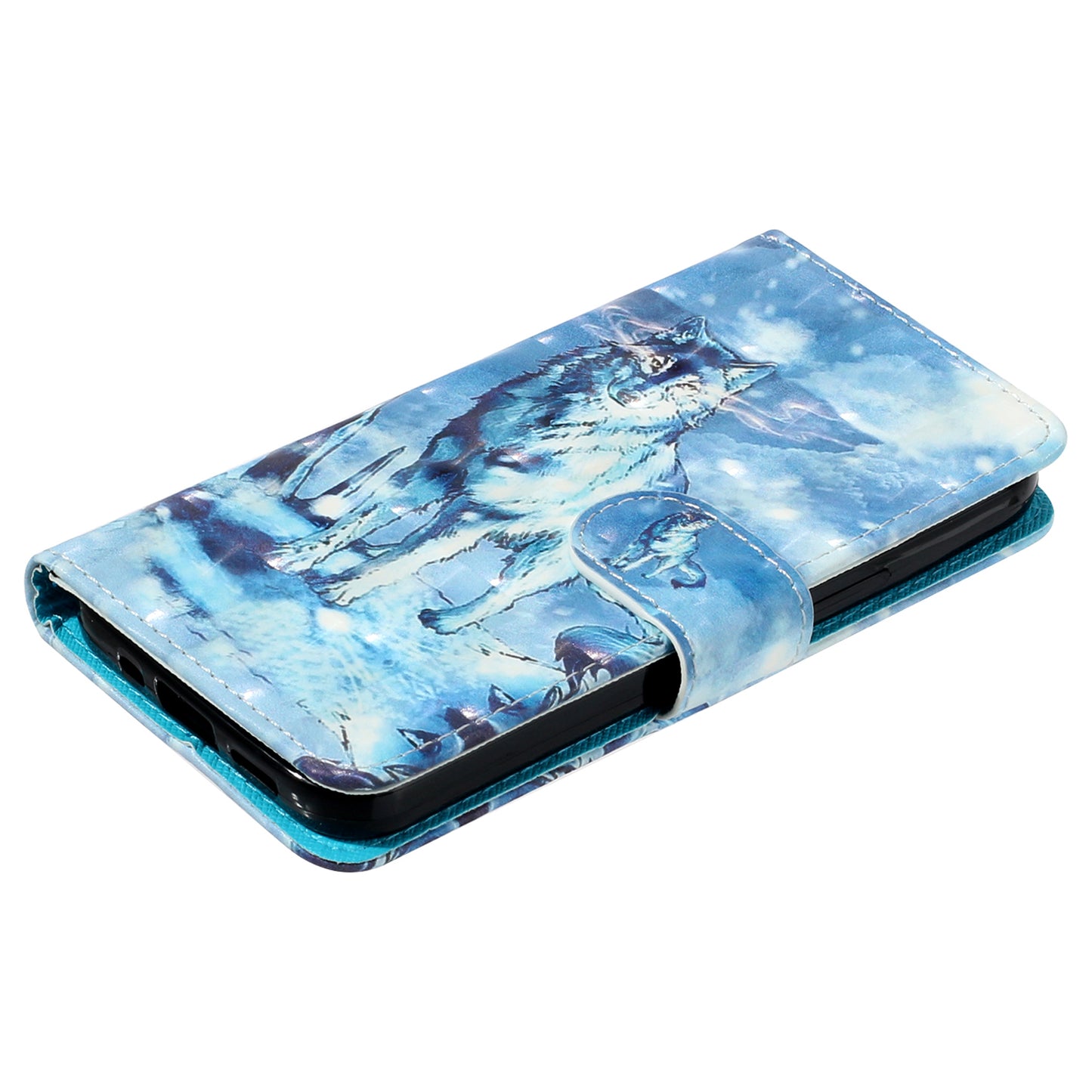 For Google Pixel 7 5G PU Leather Flip Wallet Case 3D Pattern Printing Stand Phone Cover with Strap