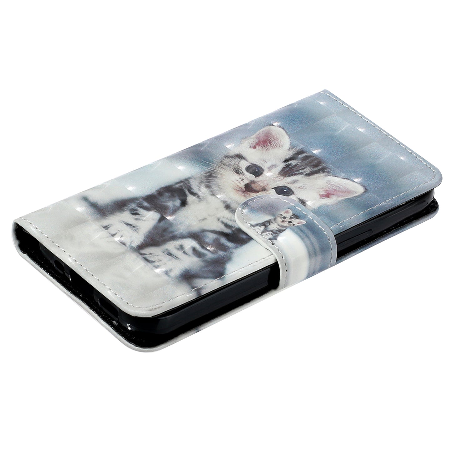 For Google Pixel 7 Pro 5G Flip Stand Phone Case 3D Pattern Printing PU Leather Wallet Phone Folio Cover with Strap