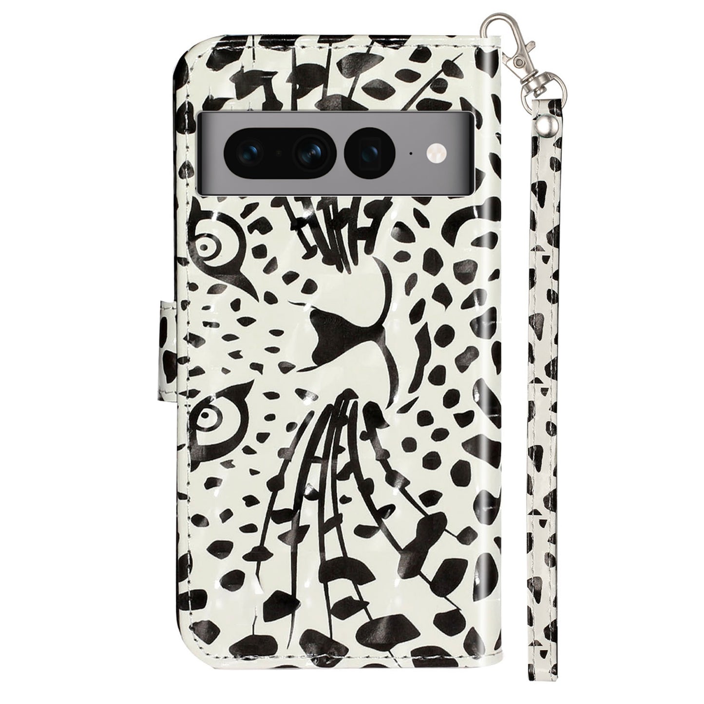 For Google Pixel 7 Pro 5G Flip Stand Phone Case 3D Pattern Printing PU Leather Wallet Phone Folio Cover with Strap